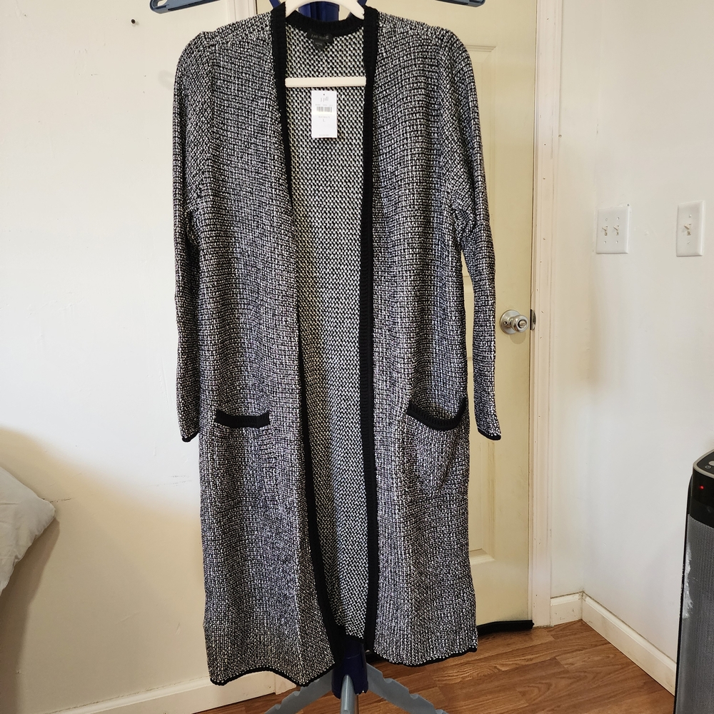 J.Jill Wearever Collection Black Knit Long Cardigan Sz L, NWT